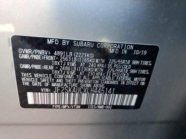 Photo 14 from auction – 2020 SUBARU FORESTER L with VIN JF2SKAUCXLH445141