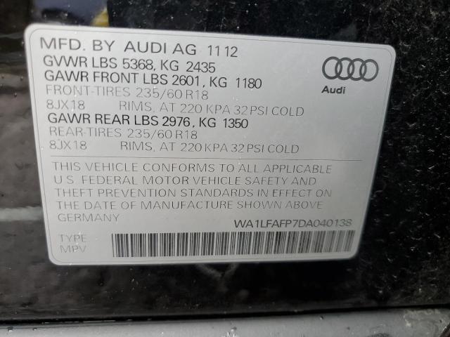 Photo 14 from auction – 2013 AUDI Q5 with VIN WA1LFAFP7DA040138