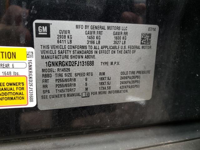Photo 14 from auction – 2015 CHEVROLET TRAVERSE L with VIN 1GNKRGKD2FJ131688