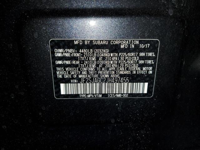 Photo 14 from auction – 2018 SUBARU FORESTER 2 with VIN JF2SJAGC2JH497455