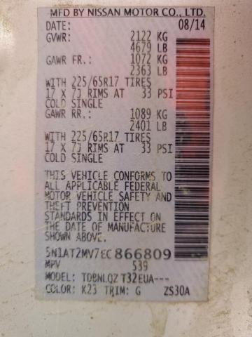 Photo 14 from auction – 2014 NISSAN ROGUE S with VIN 5N1AT2MV7EC866809