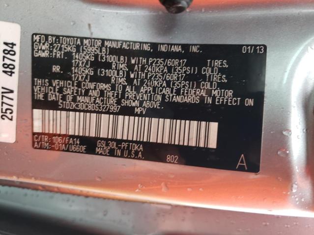 Photo 14 from auction – 2013 TOYOTA SIENNA with VIN 5TDZK3DC8DS327997