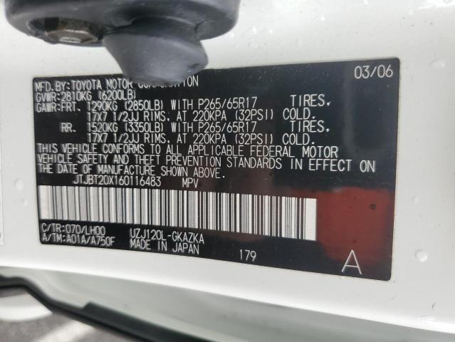 Photo 14 from auction – 2006 LEXUS GX 470 with VIN JTJBT20X160116483