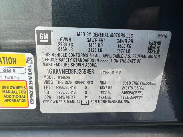 Photo 10 from auction – 2015 GMC ACADIA SLE with VIN 1GKKVNED8FJ265453