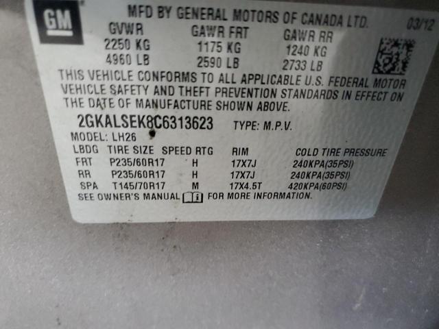 Photo 14 from auction – 2012 GMC TERRAIN SL with VIN 2GKALSEK8C6313623