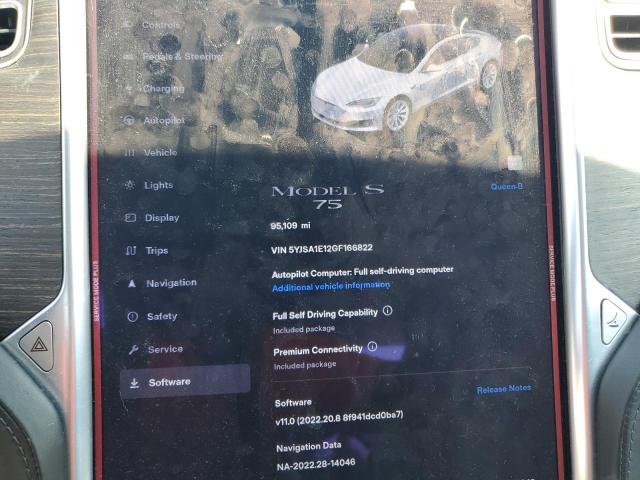 Photo 9 from auction – 2016 TESLA MODEL S with VIN 5YJSA1E12GF166822