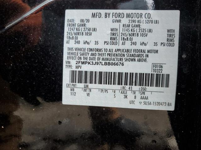 Photo 14 from auction – 2020 FORD EDGE SEL with VIN 2FMPK3J97LBB06676