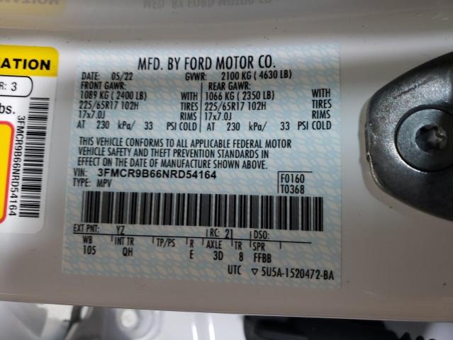 Photo 14 from auction – 2022 FORD BRONCO SPO with VIN 3FMCR9B66NRD54164