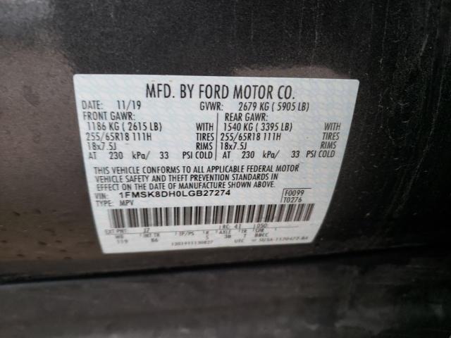 Photo 14 from auction – 2020 FORD EXPLORER X with VIN 1FMSK8DH0LGB27274