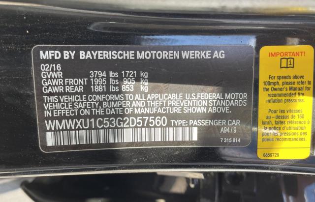 Photo 10 from auction – 2016 MINI COOPER with VIN WMWXU1C53G2D57560