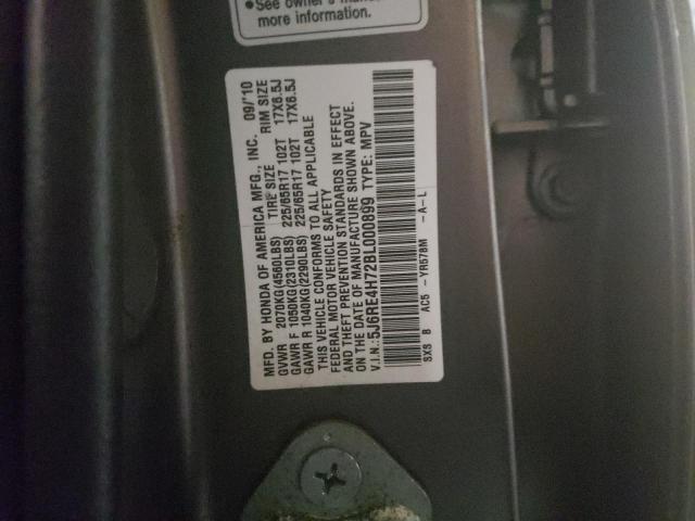 Photo 14 from auction – 2011 HONDA CRV with VIN 5J6RE4H72BL000899