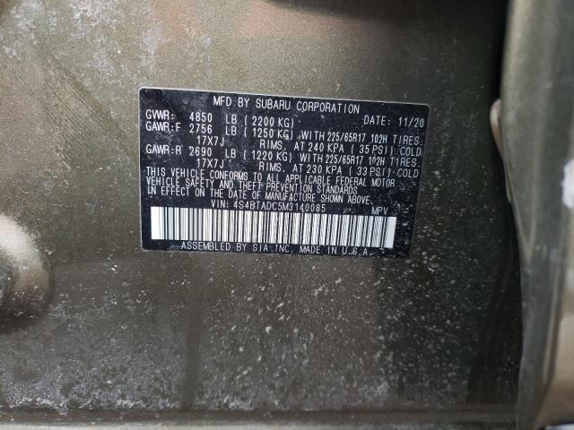 Photo 14 from auction – 2021 SUBARU OUTBACK PR with VIN 4S4BTADC5M3140085