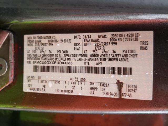 Photo 14 from auction – 2014 FORD ESCAPE SE with VIN 1FMCU0GXXEUD03285