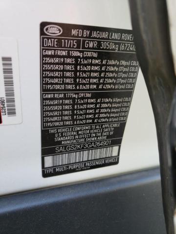 Photo 14 from auction – 2016 LAND ROVER RANGE ROVE with VIN SALGS2KF3GA264901