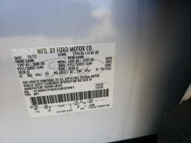 Zdjęcie 10 z aukcji – 2013 FORD EXPLORER L z VIN 1FM5K7F80DGB23991