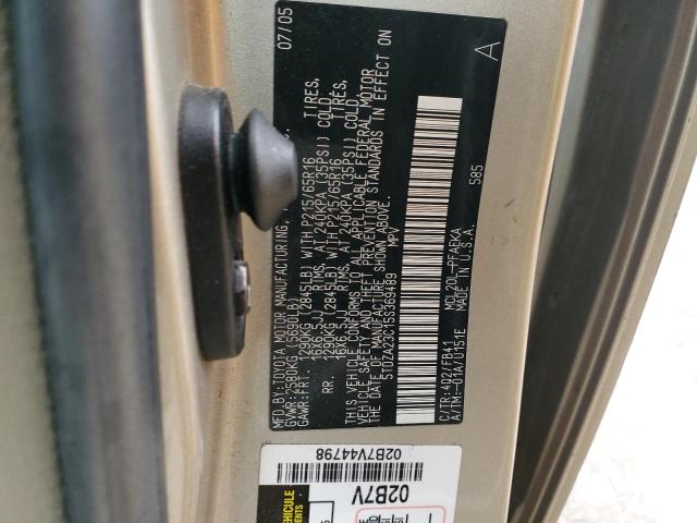 Photo 14 from auction – 2005 TOYOTA SIENNA CE with VIN 5TDZA23C15S369489