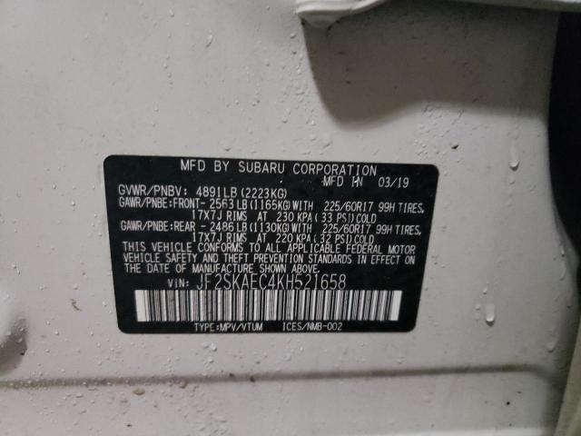 Photo 14 from auction – 2019 SUBARU FORESTER P with VIN JF2SKAEC4KH521658