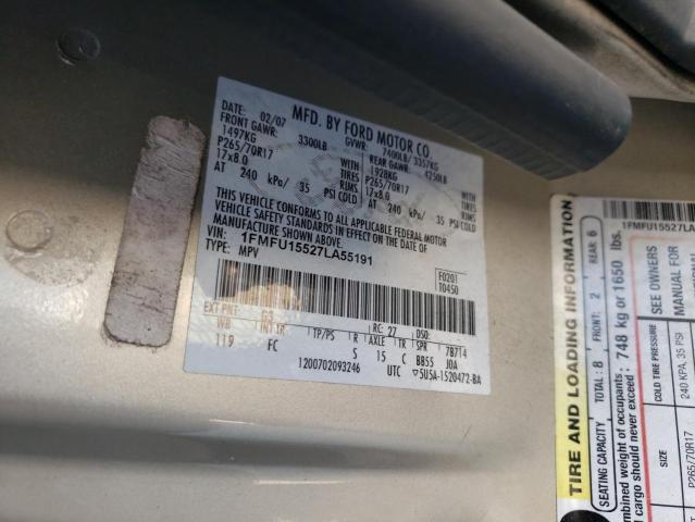 Photo 14 from auction – 2007 FORD EXPEDITION with VIN 1FMFU15527LA55191
