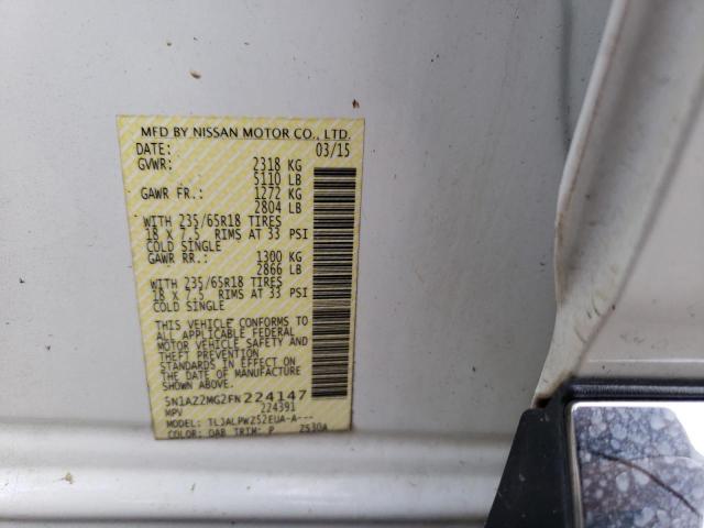 Photo 14 from auction – 2015 NISSAN MURANO S with VIN 5N1AZ2MG2FN224147