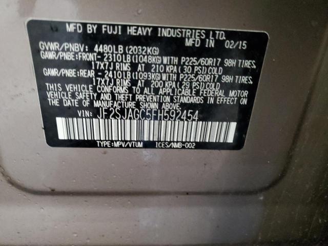 Photo 14 from auction – 2015 SUBARU FORESTER 2 with VIN JF2SJAGC5FH592454