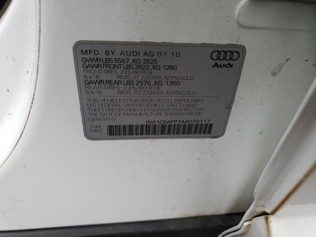 Photo 14 from auction – 2010 AUDI Q5 PREMIUM with VIN WA1CKAFP7AA070117