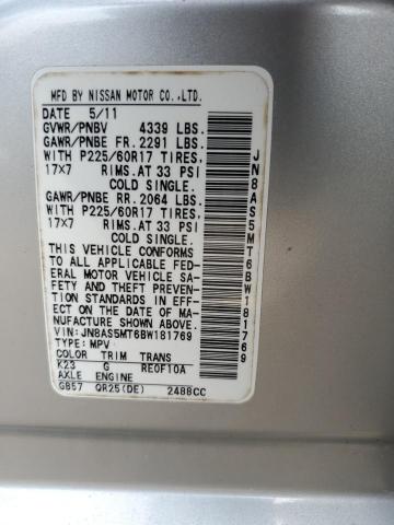 Photo 14 from auction – 2011 NISSAN ROGUE S with VIN JN8AS5MT6BW181769