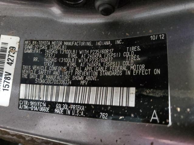Photo 14 from auction – 2013 TOYOTA SIENNA LE with VIN 5TDKK3DC7DS306334