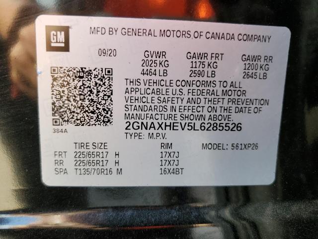 Photo 14 from auction – 2020 CHEVROLET EQUINOX LS with VIN 2GNAXHEV5L6285526