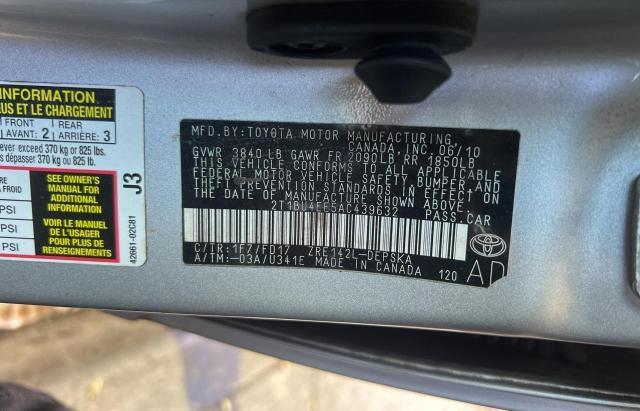 Photo 10 from auction – 2010 TOYOTA COROLLA BA with VIN 2T1BU4EE5AC439632