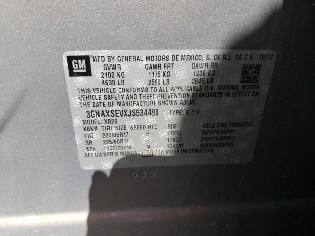 Photo 14 from auction – 2018 CHEVROLET EQUINOX LT with VIN 3GNAXSEVXJS534480