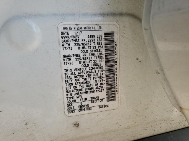 Photo 14 from auction – 2017 NISSAN ROGUE S with VIN JN8AT2MT0HW142387