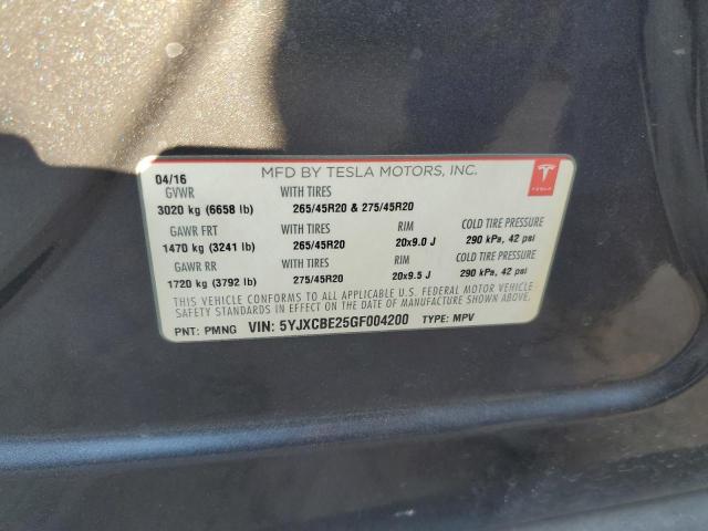 Photo 14 from auction – 2016 TESLA MODEL X with VIN 5YJXCBE25GF004200