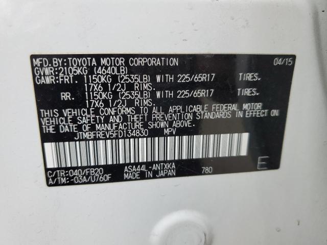 Photo 14 from auction – 2015 TOYOTA RAV4 LE with VIN JTMBFREV5FD134830