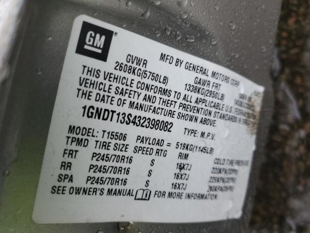 Photo 14 from auction – 2003 CHEVROLET TRAILBLAZE with VIN 1GNDT13S432398082