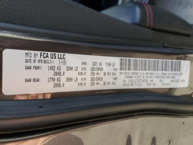 Photo 14 from auction – 2015 DODGE DURANGO R/ with VIN 1C4SDJCT9FC745782