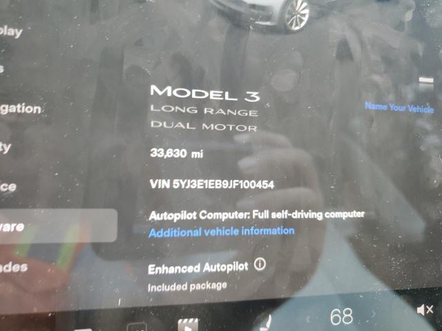 Photo 9 from auction – 2018 TESLA MODEL 3 with VIN 5YJ3E1EB9JF100454