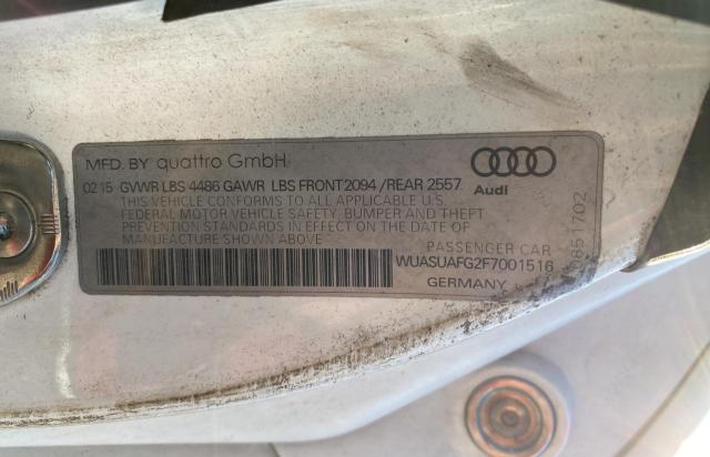 Photo 10 from auction – 2015 AUDI R8 4.2 QUA with VIN WUASUAFG2F7001516