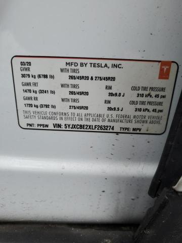 Photo 14 from auction – 2020 TESLA MODEL X with VIN 5YJXCBE2XLF263274