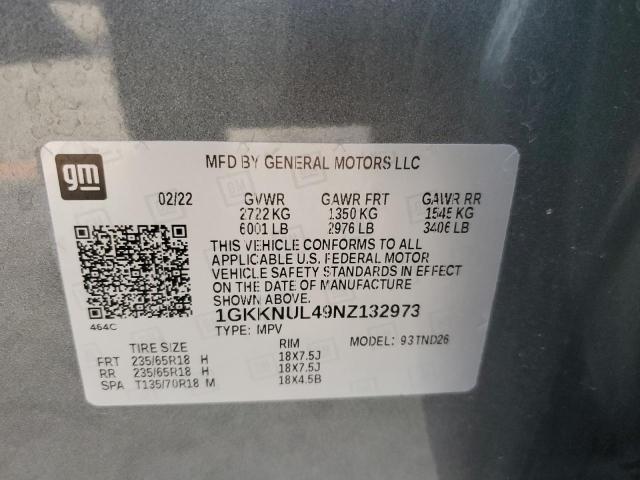 Photo 14 from auction – 2022 GMC ACADIA SLT with VIN 1GKKNUL49NZ132973