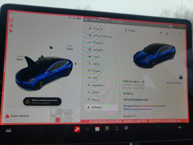 Photo 9 from auction – 2020 TESLA MODEL 3 with VIN 5YJ3E1EB8LF627954