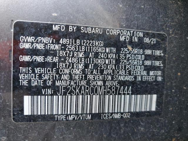 Photo 14 from auction – 2021 SUBARU FORESTER S with VIN JF2SKARC0MH587444