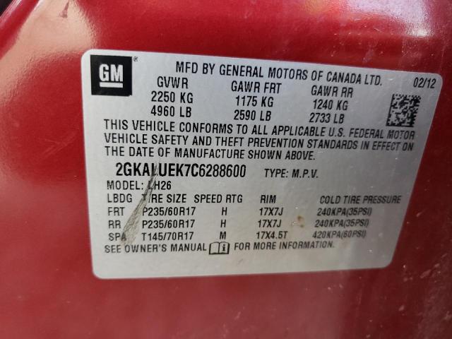 Foto 14 de la subasta – 2012 GMC TERRAIN SL con VIN 2GKALUEK7C6288600
