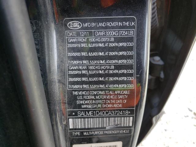 Фото 14 с аукциона – 2012 LAND ROVER RANGE ROVE с VIN SALME1D40CA372418