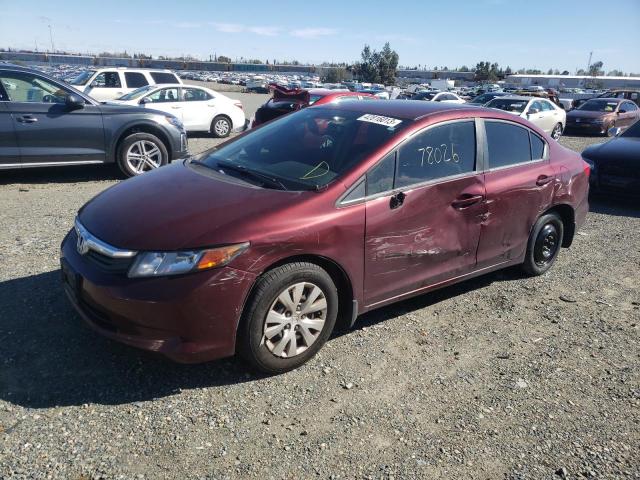 HONDA CIVIC LX 2012 with VIN 2HGFB2F55CH596078 - Photo from auction