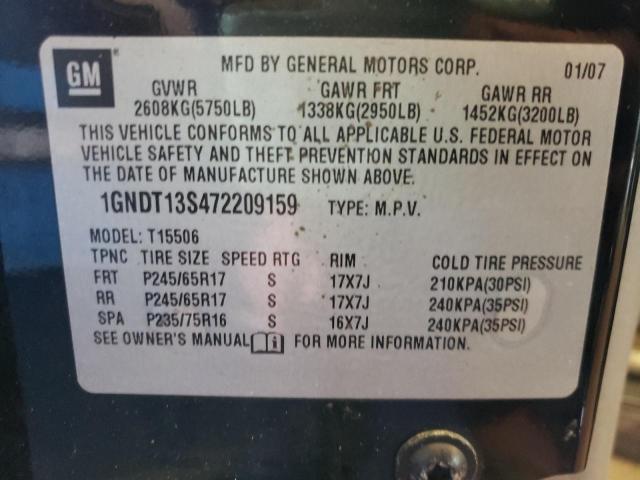 Photo 14 from auction – 2007 CHEVROLET TRAILBLAZE with VIN 1GNDT13S472209159