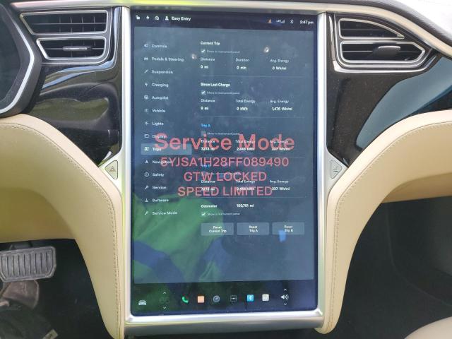 Photo 9 from auction – 2015 TESLA MODEL S 85 with VIN 5YJSA1H28FF089490
