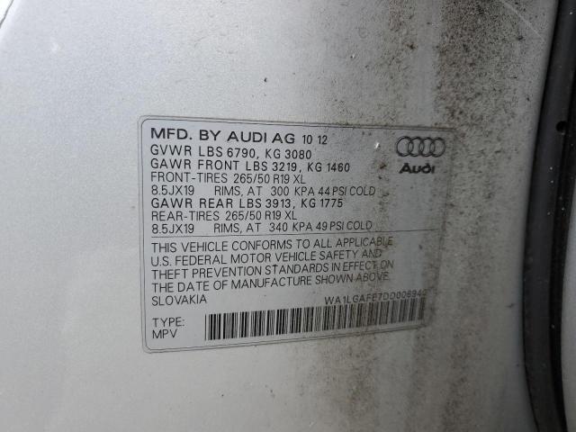 Photo 14 from auction – 2013 AUDI Q7 PREMIUM with VIN WA1LGAFE7DD006940
