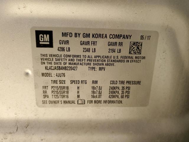 Photo 14 from auction – 2017 BUICK ENCORE PRE with VIN KL4CJASB4HB220427