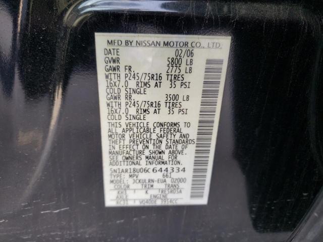 Photo 14 from auction – 2006 NISSAN PATHFINDER with VIN 5N1AR18U06C644334