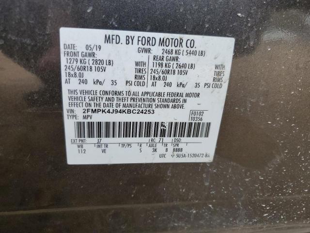 Photo 14 from auction – 2019 FORD EDGE SEL with VIN 2FMPK4J94KBC24253